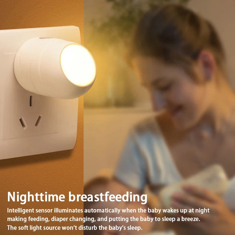 Smart Motion Sensor Night Light 360° Illumination, Eye-protection Soft Light for Bedroom & Corridor, Perfect for Night Feeding