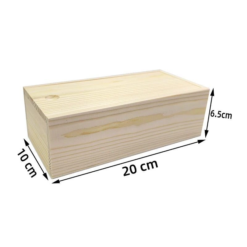 【X】Home Storage Case Wooden Storage Keepsake Box Wooden Box Pine Pull Box Jewelry Organizer Sliding Cover Wooden Box