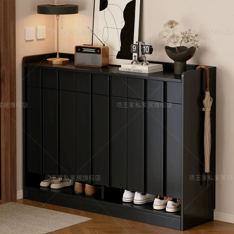 Living Room Storage Shoe Cabinet Hallway Entrance Wooden Modern Shoe Cabinet Black White Zapatero Organizador Furniture Home