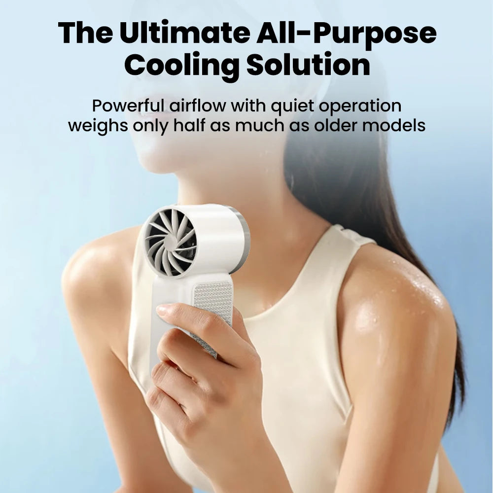 Portable Handheld Mini Fan Maximum Wind Speed 10m/s Folding Desktop 5speed Built in AI Chip Adjustment Fan Type-C Ports Charging