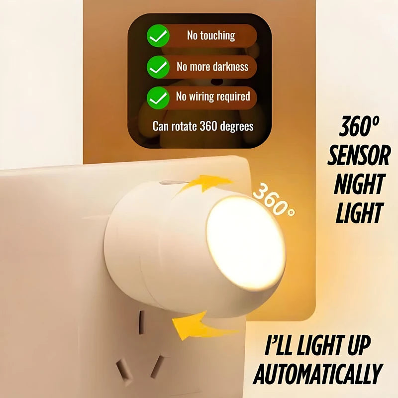 Smart Motion Sensor Night Light 360° Illumination, Eye-protection Soft Light for Bedroom & Corridor, Perfect for Night Feeding