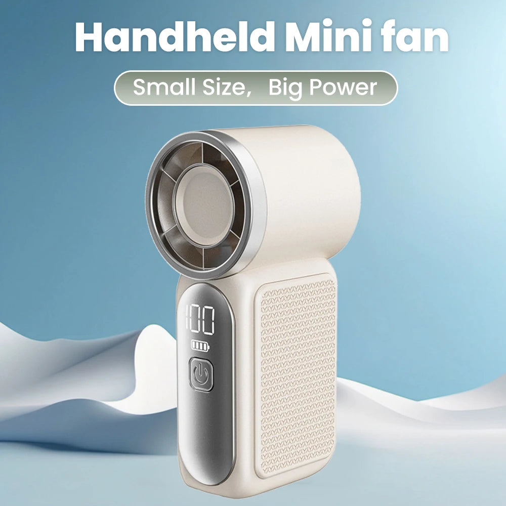 Portable Handheld Mini Fan Maximum Wind Speed 10m/s Folding Desktop 5speed Built in AI Chip Adjustment Fan Type-C Ports Charging