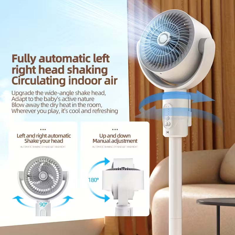 Adjustable 5-Speed Fan with Remote Control & Type-C Charging