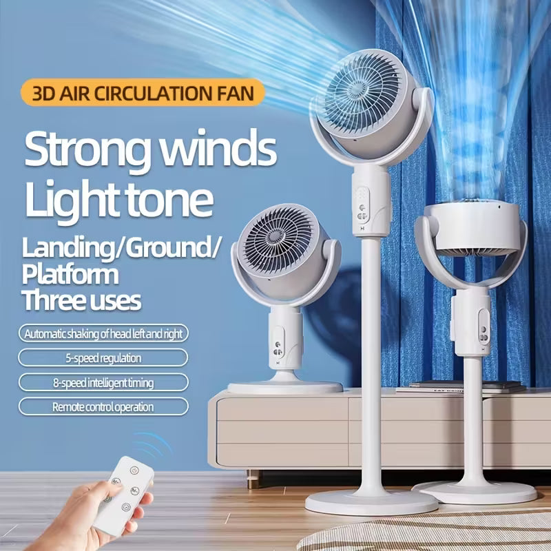 Adjustable 5-Speed Fan with Remote Control & Type-C Charging