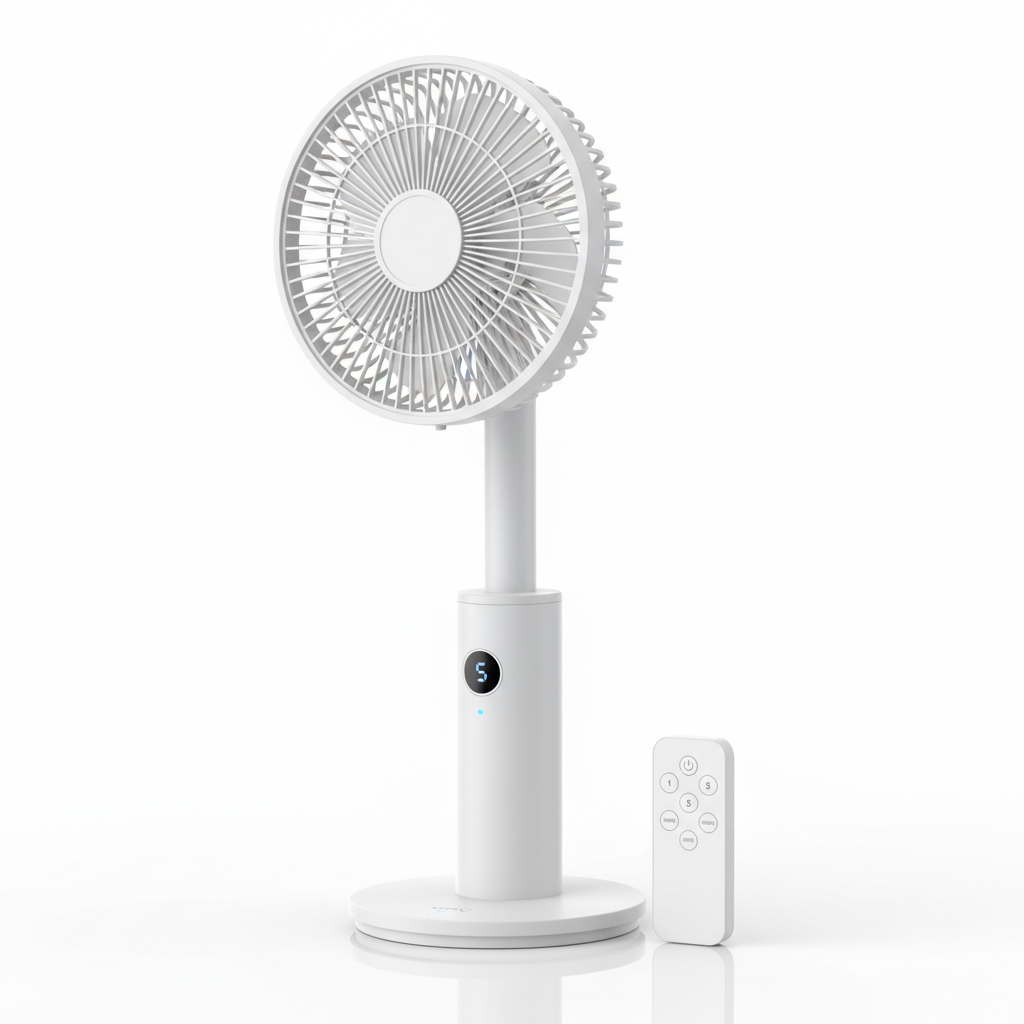 Adjustable 5-speed fan with remote control and Type-C charging port