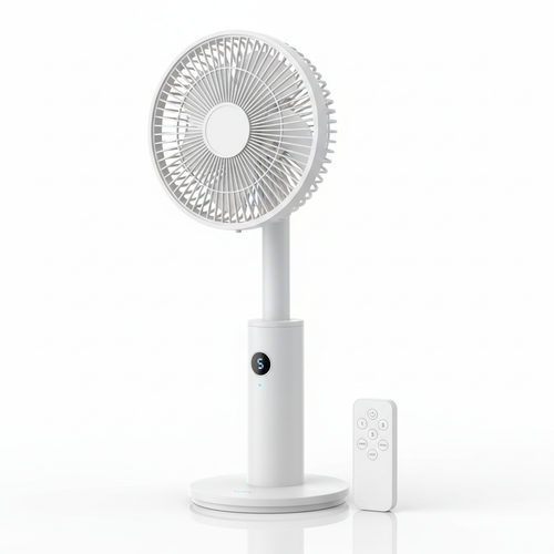 Adjustable 5-speed fan with remote control and Type-C charging port