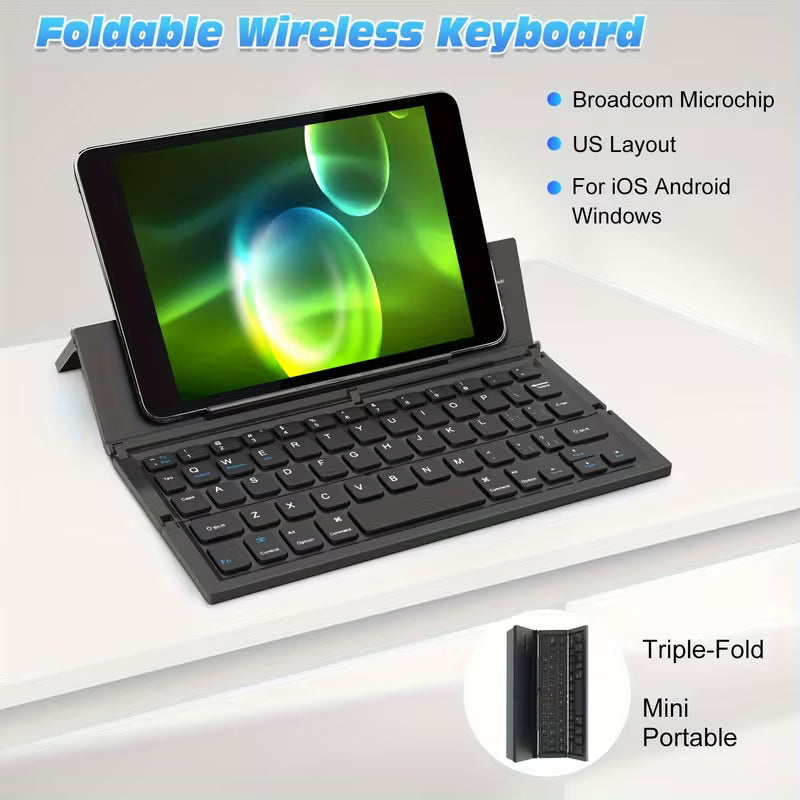Folding Wireless Keyboard Foldable Portable