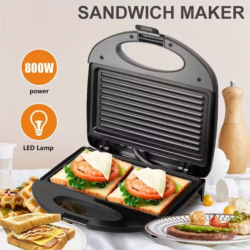 Nirva Electric Sandwich Toaster & Panini Press with Non-Stick Removable Plates
